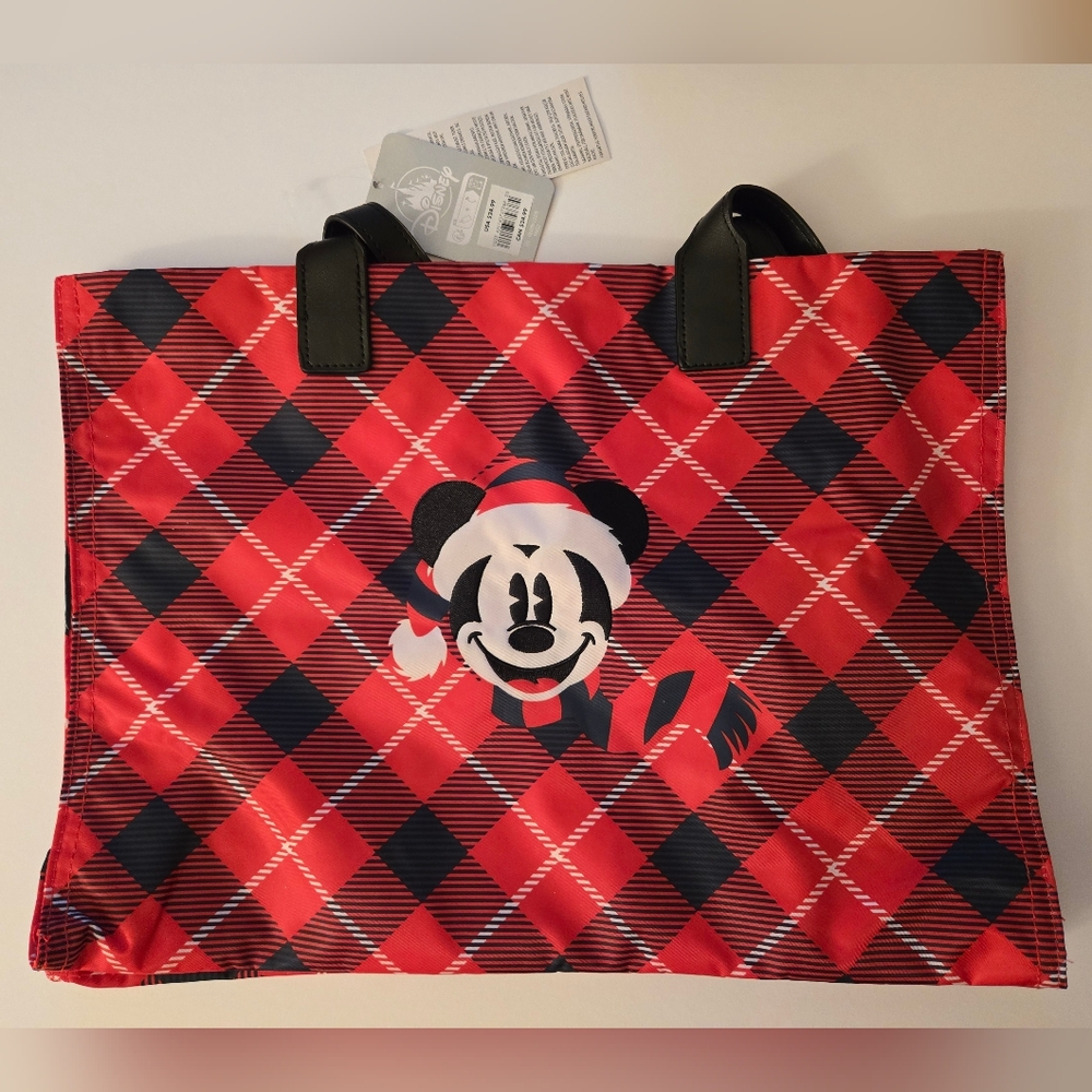 Disney Red Plaid Mickey Mouse Tote